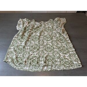 green white HAUTE HIPPIE  plus size shirt size 1X